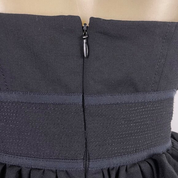 J.Crew Womens Black Wool-Blend Ruffled Halter Midi Dress  Elegant & Lined Size 4 - Picture 5 of 8